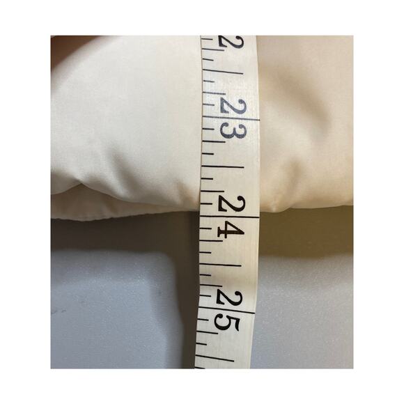 Eddie Bauer Premium Goose Down Puffer Vest Women Sz XL Cream Faux Fur Collar - Picture 11 of 13